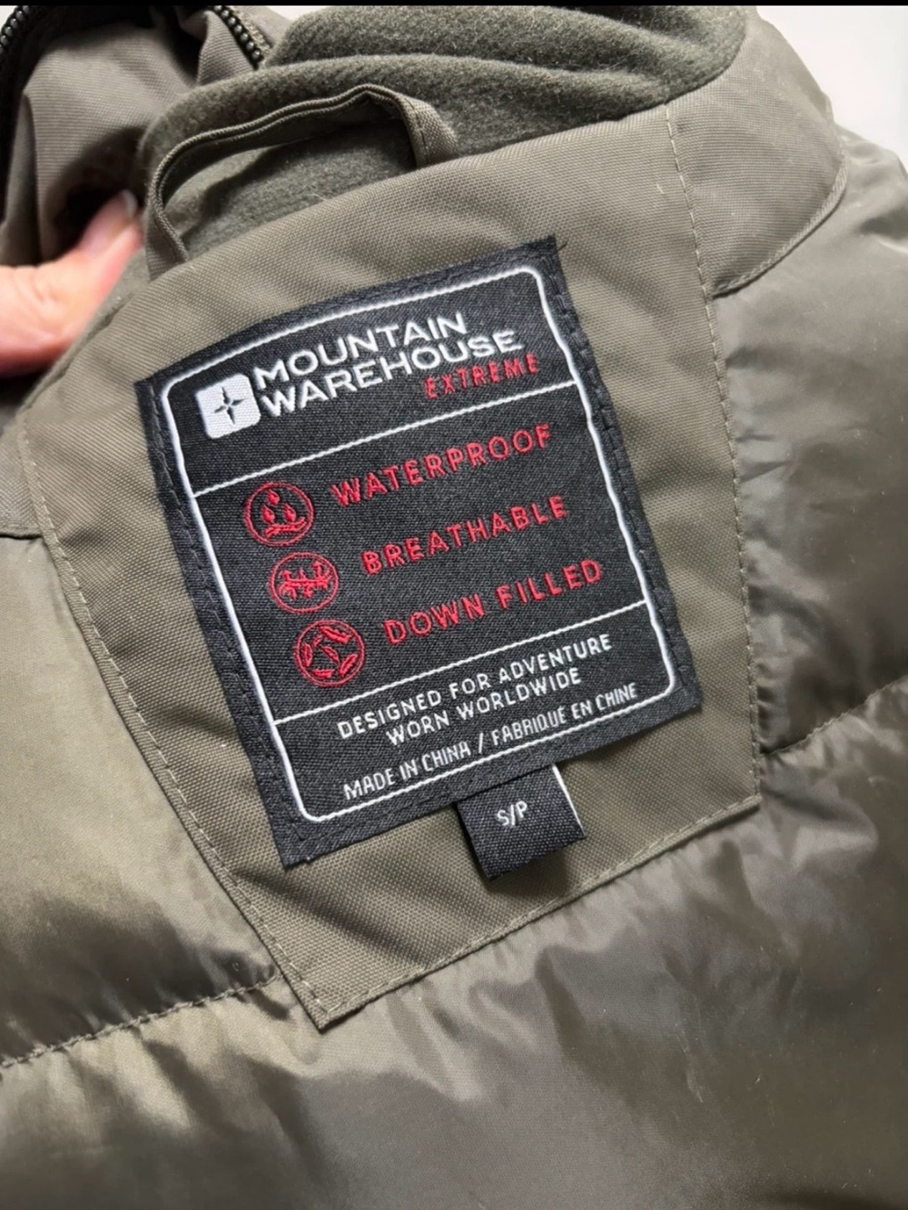 Olive Waterproof Down Jacket